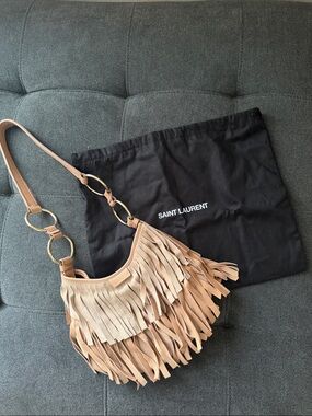 Saint Laurent MINI Rive Gauche Fringe Shoulder Bag